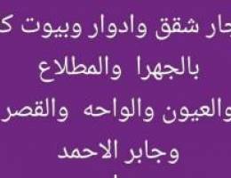  للإيجار شقه بسعد  والمطلاع  والقصر والعيون  وادوار وقسايم كامله 