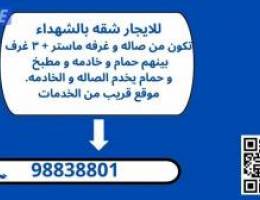  للايجار شقه بالشهداء 