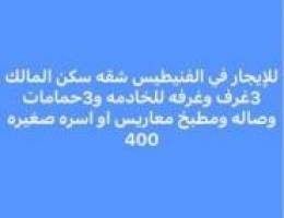  الفنيطيس شقه سكن المالك 1️⃣ابوفطيره غرفتين 