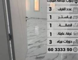  للايجار شقه في جنوب عبدالله المبارك 