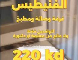  شقة للإيجار في الفنيطيس غرفة وصالة ومطبخ 