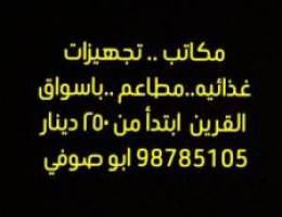  محلات ومكاتب للايجار باسواق القرين بالميزانين والسرداب وارضي داخلي 