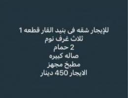  للإيجار شقه بنيد القار قطعه 1 