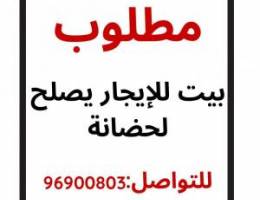  مطلوب بيت للإيجار لحضانة 