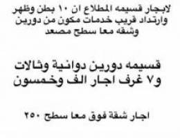  لايجار قسيمه مطلاع ان ١٠ بطن وظهر 