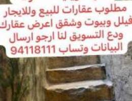  للايجار دور ونص مع سطح بسعد العبدالله اجار ٦٠٠ د للجادين مكتب التيسير 