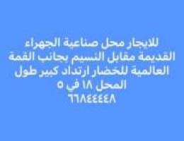  للايجار محل الصناعية القديمة مقابل النسيم بجانب القمة العالمية اي نشاط 
