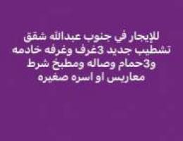  جنوب عبدالله شقق تشطيب جديد 
