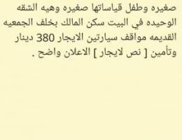  شقه للمعاريس او أسرة صغيره وطفل 