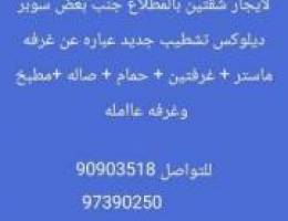  للأجار  شقتين جنب بعض سوبر ديلوكس تشطيب جديد 