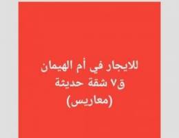  للايجار في أم الهيمان ق٧ شقة جديدة بروحها في الدور  معاريس 