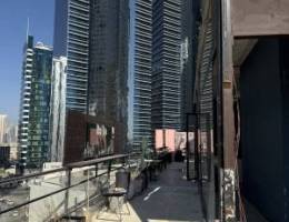  محل مطعم  روف للإيجار المساحه المرخصة 120 بالاضافة الي ارتداد 700 متر 