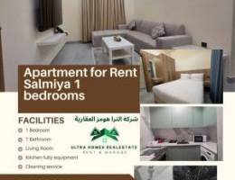  Apartments for rent 1 bedroom fully furnished in salmiya 