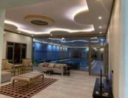  للايجار مزرعه مسبح مغطى 5 غرف ماستر صالتين ديوانيه معزوله جلسه خارجيه 